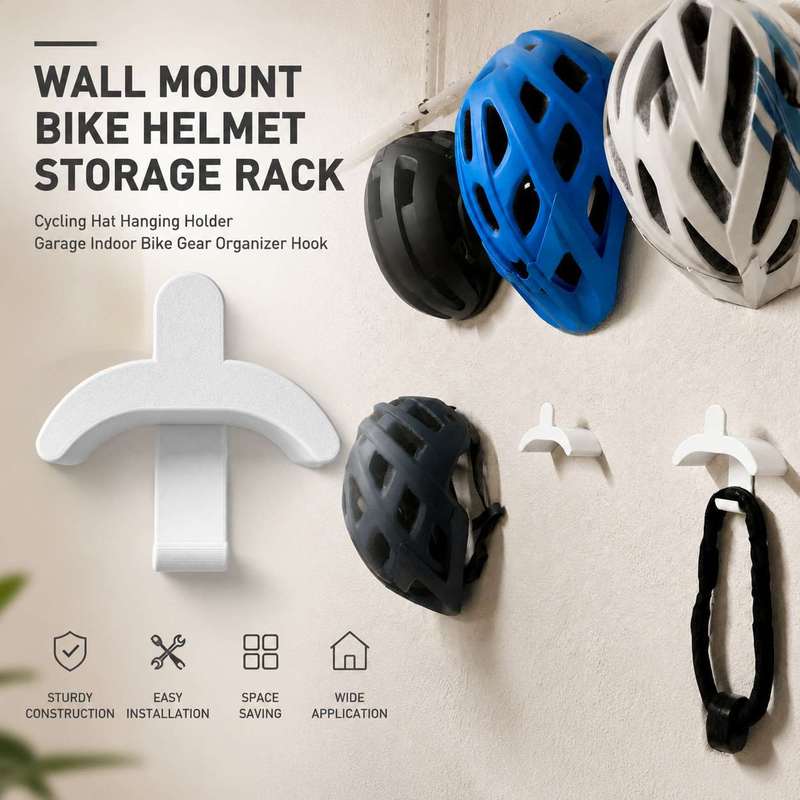 Cycling Gear Wall Organizer - Wall Mount Bike Helmet Storage Rack