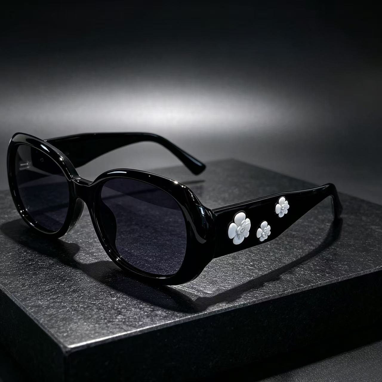 Cycling Glasses - French Retro Camellia Sunglasses Women Trendy