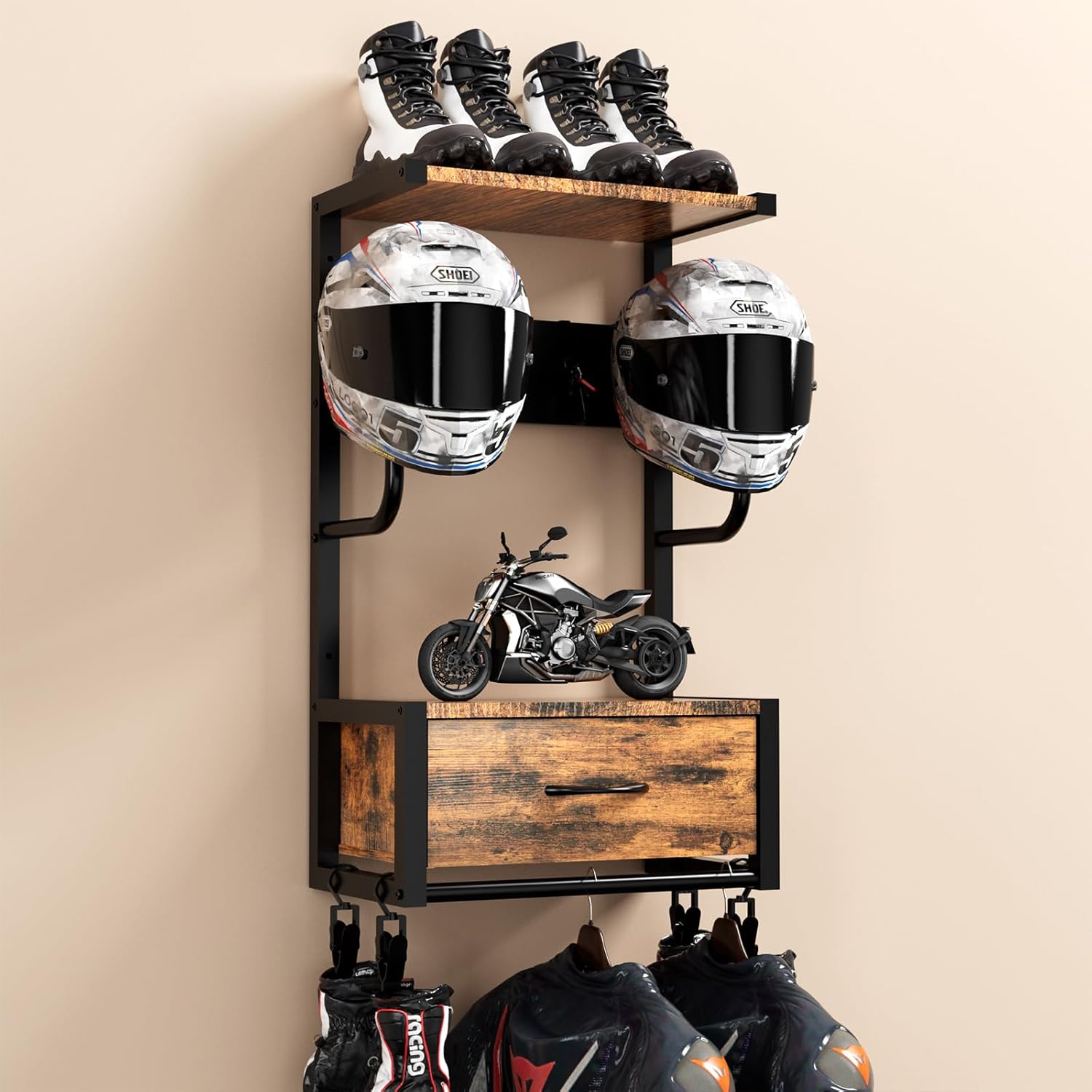 Motorcycle Helmet Holder, Wall - Cycling Gear Wall Organizer review and price